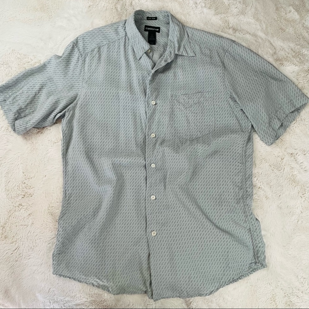 Vintage Silk Button‎ Front Shirt Claiborne 80s 90s